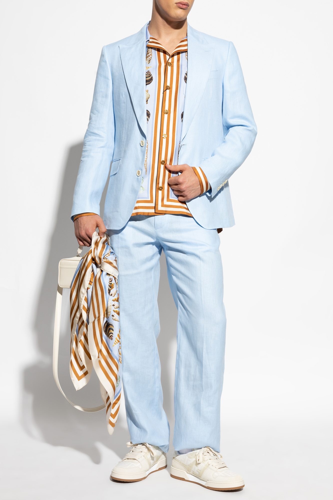 Dolce & Gabbana Silk shirt with shell motif | Men's Clothing
